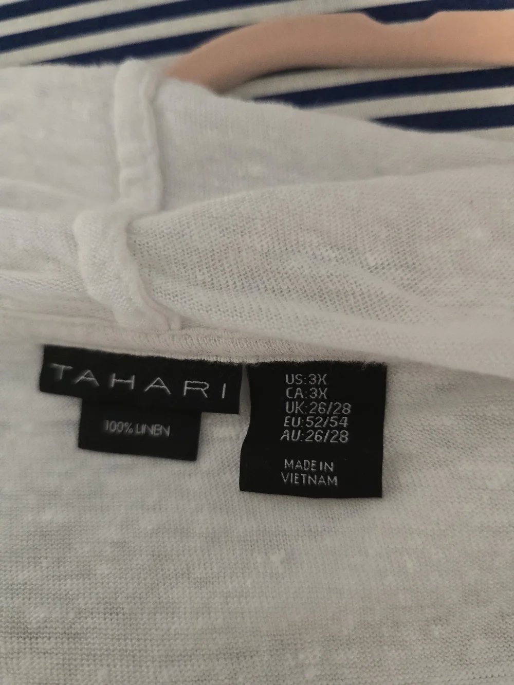 Tahari White Linen Hooded Open Cardigan 3X - Picture 2 of 3